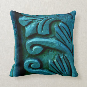 Teal Leaves Cushion