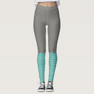 Teal Leg Warmer Blue Grey Leggings Socks Knit