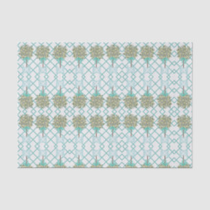 Teal Lemon Topiary Robin's Egg Blue  Wrapping Pape Tissue Paper