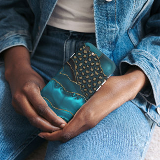 Teal & Leopard Agate Phone Case – Turquoise Gold G