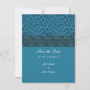 Teal Leopard Pattern Save the Date