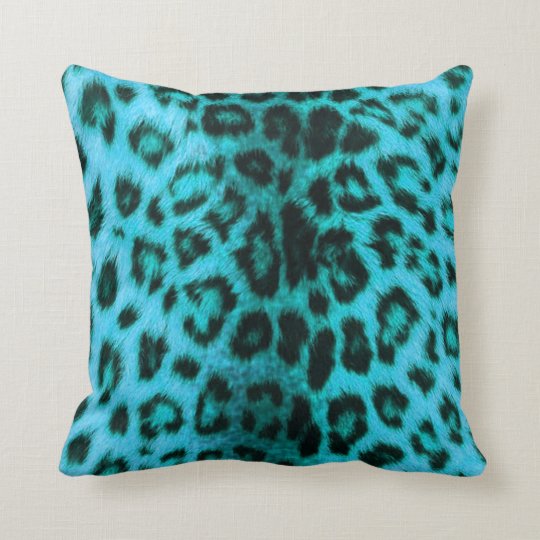 Teal Leopard Print Pillow Zazzle.co.uk