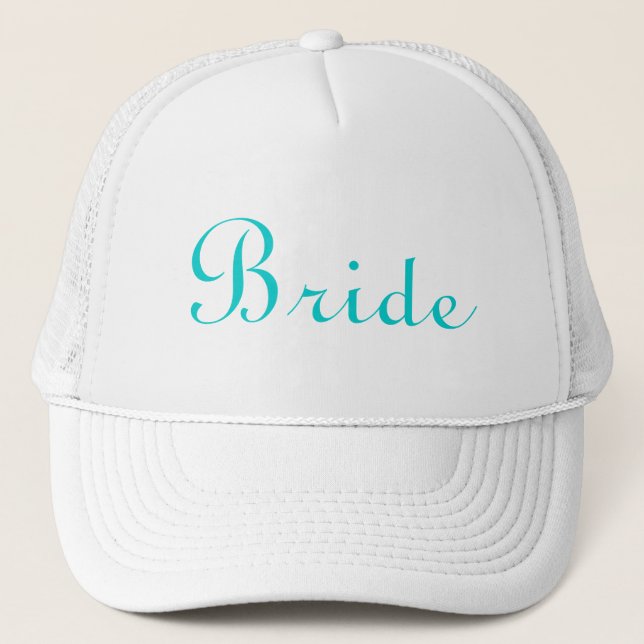 Teal Lettered Bride Hat (Front)