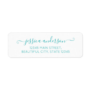 Teal Light Blue Elegant Modern Calligraphy Script