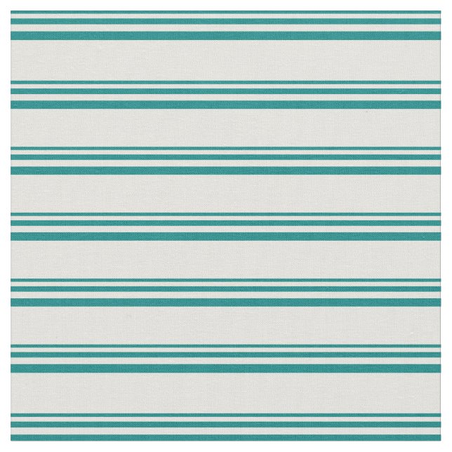 Teal & Light Yellow Lines Fabric (Close Up)