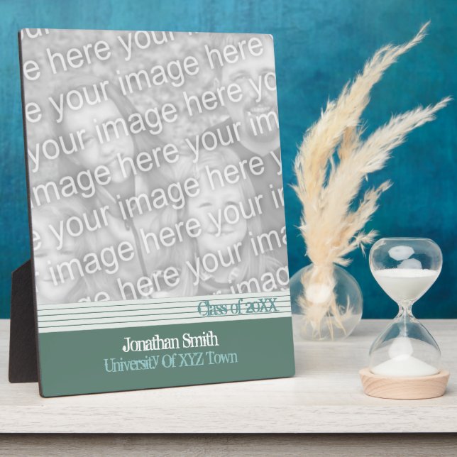 Teal Lined Graduation Plaque (Side)