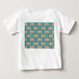 Teal Lines and Boxes Baby T-Shirt