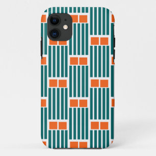 Teal Lines and Boxes  iPhone 11 Case