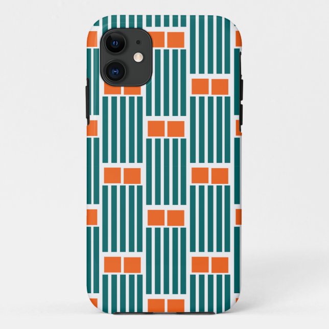 Teal Lines and Boxes  Case-Mate iPhone Case (Back)