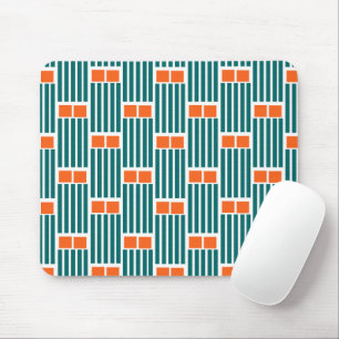 Teal Lines and Boxes  Mouse Mat