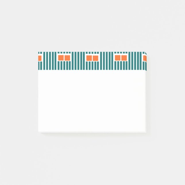 Teal Lines and Boxes  Post-it Notes (Front)