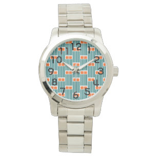 Teal Lines and Boxes Watch