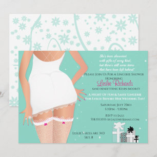 Teal Lingerie Bridal Shower Invitation