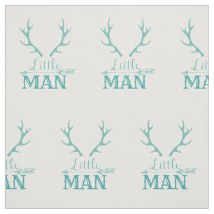 Teal Little Man Fabric