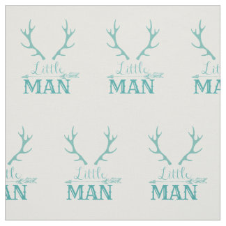 Teal Little Man Fabric