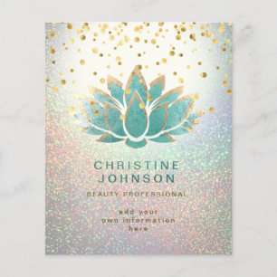 teal lotus flower beauty professional flyer