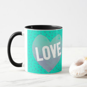 Teal Love Heart Mug