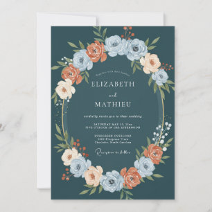 Teal Lush Botanical Wedding Invitation
