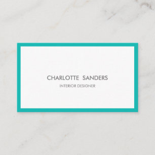 Teal luxury minimal chic  business card