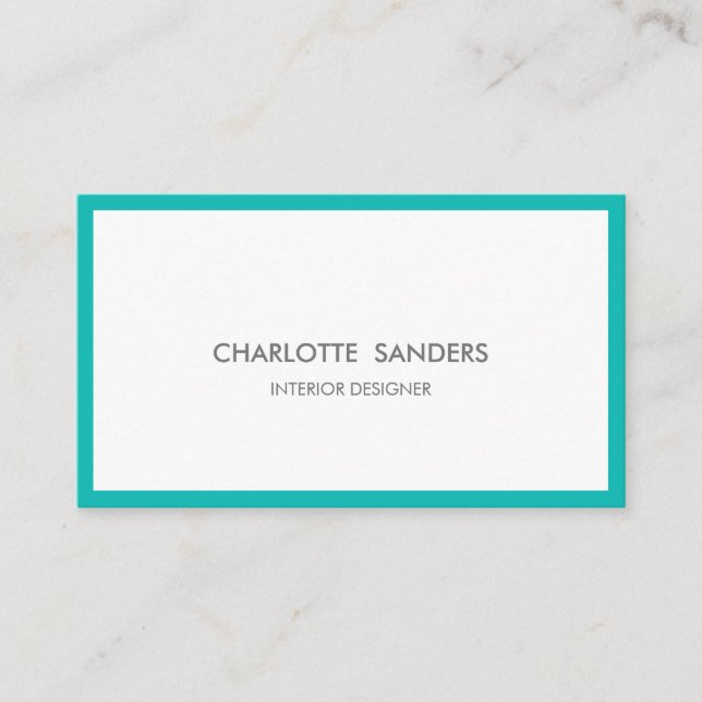 Teal luxury minimal chic  business card (Front)