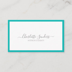 Teal luxury minimal chic modern typography business card