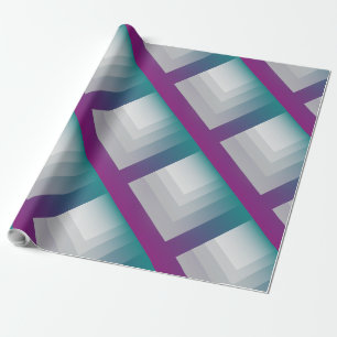 Teal magenta gray wrapping paper