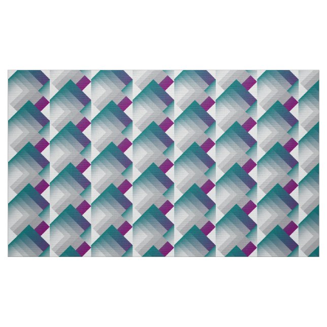 Teal magenta grey fabric (Fat Quarter)