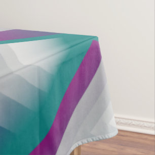 Teal magenta grey tablecloth