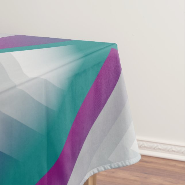 Teal magenta grey tablecloth (In Situ)