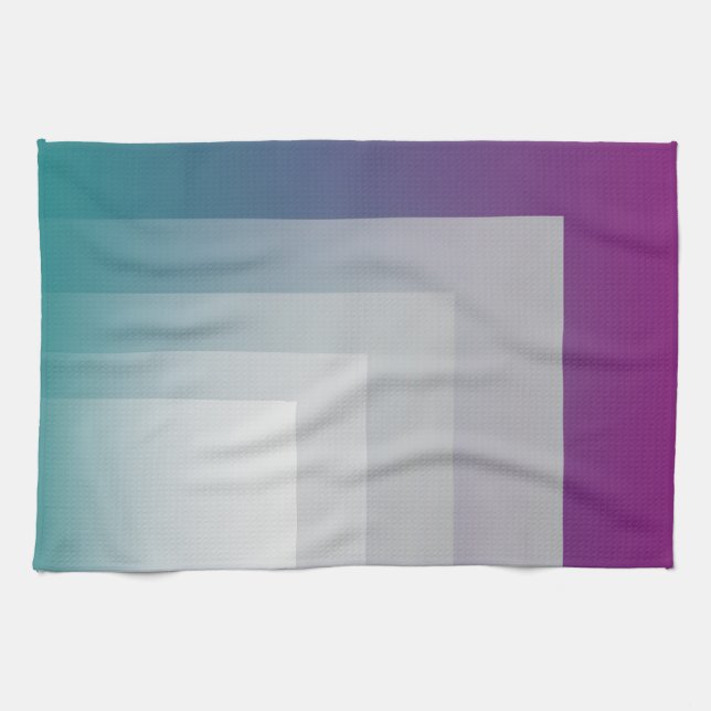 Teal magenta grey tea towel (Horizontal)
