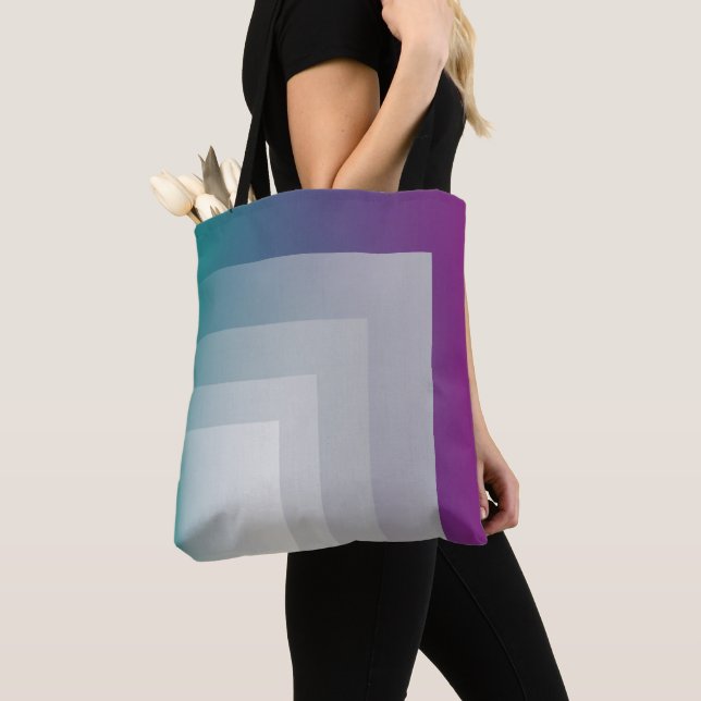 Teal magenta grey tote bag (Close Up)