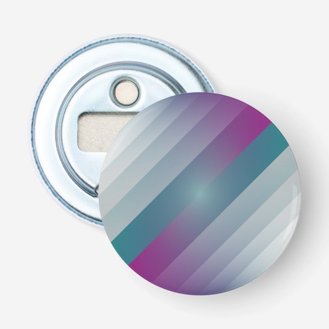 Teal magenta grey triangles bottle opener (Front)