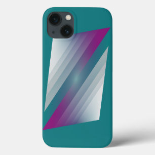 Teal magenta grey triangles iPhone 13 case