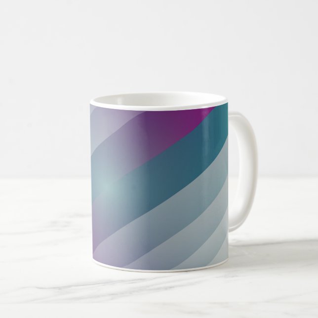 Teal magenta grey triangles coffee mug (Front Right)