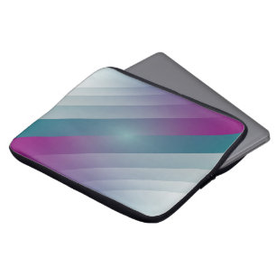 Teal magenta grey triangles laptop sleeve