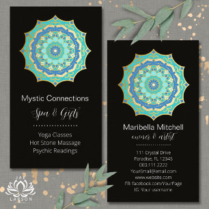 Teal Mandala Energy Healer Yoga Reiki Spa Business Card