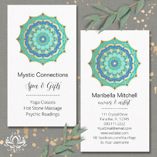Teal Mandala Energy Healer Yoga Reiki Spa Business Card
