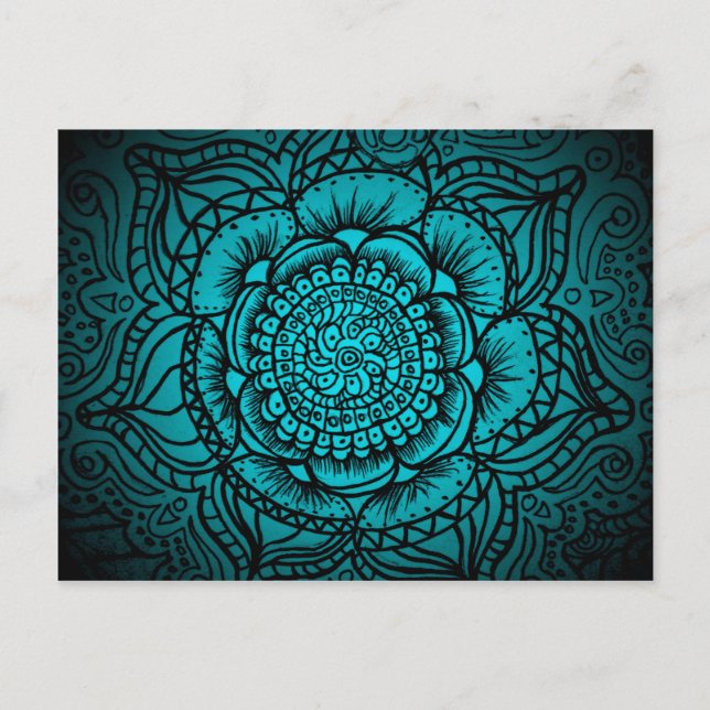 Teal Mandala Postcard