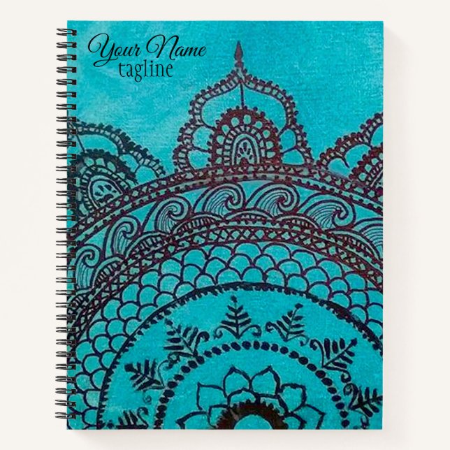 Teal Mandala Spiral Notebook (Front)
