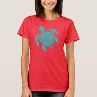 Teal Mandala Turtle T-Shirt