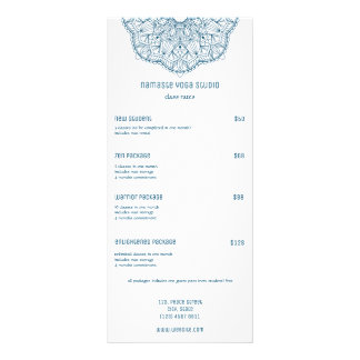 Teal Mandala Yoga Reiki Massage Handrawn Mandala Rack Card