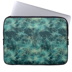Teal Marble Abstract Laptop Sleeve