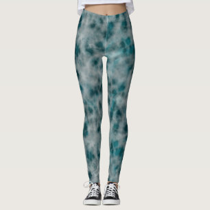 teal Marble Abstract Leggings