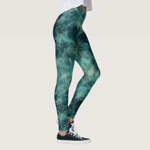 Teal Marble Abstract Leggings