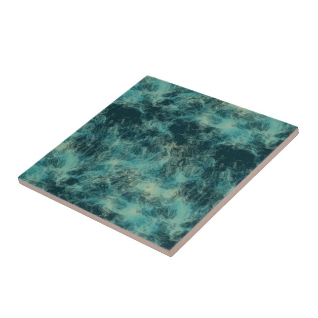 Teal Marble Abstract Tile (Side)