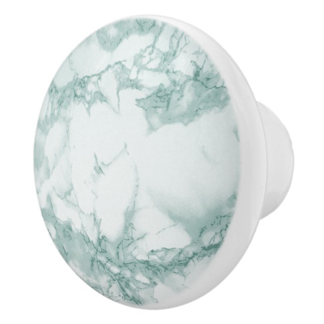 Teal Marble Ceramic Knob (Right)