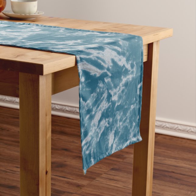 Teal Marble Long Table Runner (In Situ)