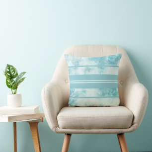 Teal Marble with Stripes Cushion