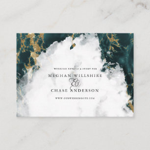 Teal Marbled Watercolor Geode  BarefootBride™ Business Card