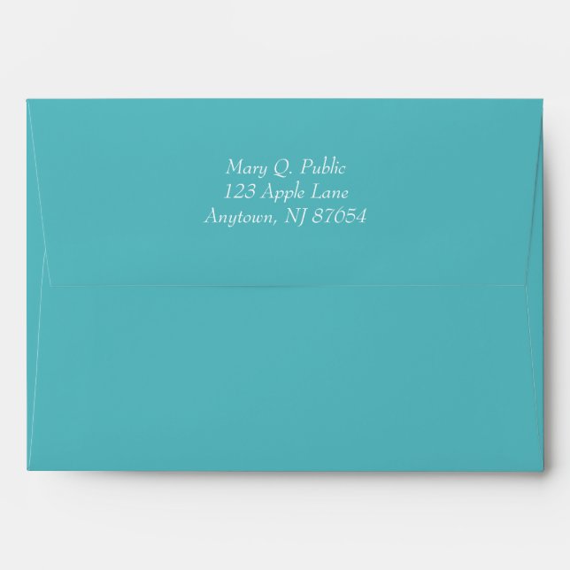 Teal Matching Envelopes with Return Address (Back (Top Flap))